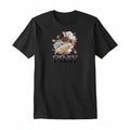 Aurapal black crewneck t-shirt featuring a graphic of a Bible, floral accents, butterflies, and the word PRAY.
